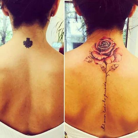 Neck Tattoo Cover Up, Real Tattoos, Chinese Symbol Tattoos, Couples Tattoos, Crazy Tattoos, Mom Tattoo Designs, Scar Tattoo, Back Of Neck Tattoo, Symbol Tattoo