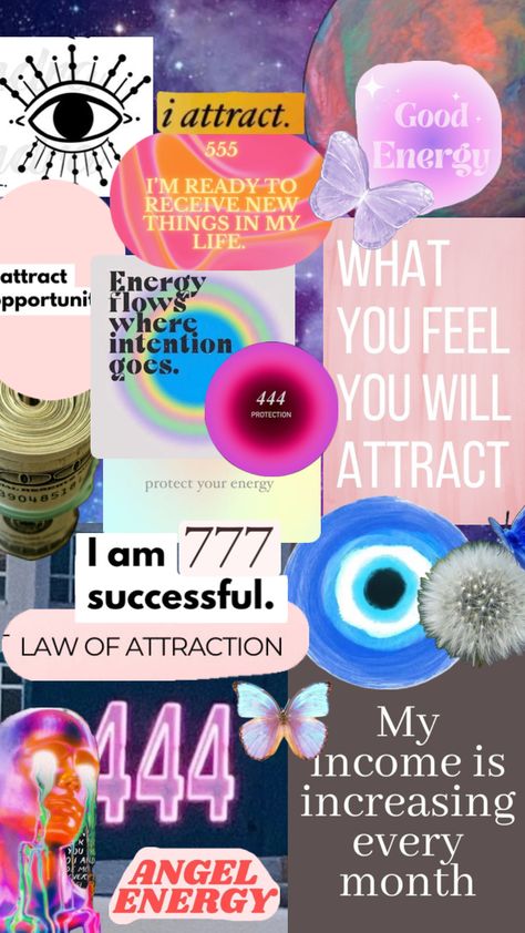 #vibes #lawofattraction #manifest #visionboard #angelnumbers #iattractpositivitywealthandlove Positive Manifestation Wallpaper, Spring Aesthetic Wallpaper, Vision Board Collage, Positive Mind Positive Vibes, Manifesting Vision Board, Spiritual Wallpaper, Positive Wallpapers, Vision Board Wallpaper, Iphone Life Hacks