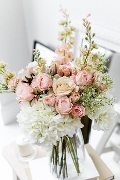 Simple Pink Flower Arrangements, White Pink Flower Arrangements, Pink Rose Flower Arrangements, Light Pink And White Flower Arrangements, Light Pink Floral Arrangements, Pink Hydrangea Centerpiece, Pink And White Flower Arrangements, White Rose Arrangements, Pink And White Floral Arrangements