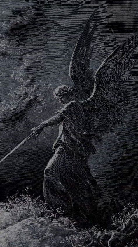 Biblical Art Aesthetic, Goth Christian Aesthetic, God Crucified, Christian Gothic Aesthetic, Dark Angel Warrior, Dark Catholic Aesthetic, Biblical Aesthetic, Angel Black And White, Greek God Wallpaper Aesthetic