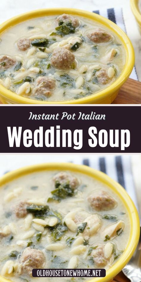 Italian Wedding Soup Instant Pot Italian Wedding Soup, Instant Pot Soup Recipe, Soup Pressure Cooker, Instant Pot Italian, Tender Meatballs, Pressure Cooker Recipe, Wedding Soup, Instant Pot Soup Recipes, Meatball Ingredients