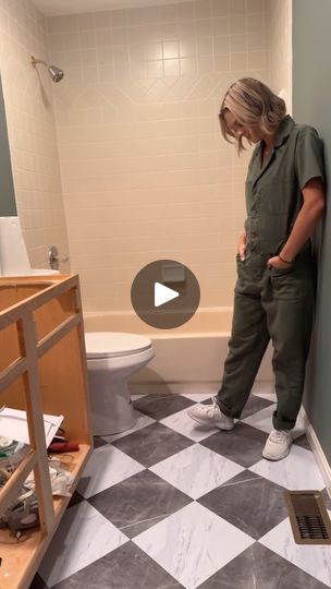 210K views · 1.9K reactions | 🚿✨ Welcome to Part 2 of my budget-friendly bathroom renovation! | Ready for a swoon-worthy bathroom transformation? 🛁💖 

This time, we’re tackling the tub and tile—and trust me, it’s getting the glow-up it deserves! 🎨✨... | By The Gibby Home | I transformed this outdated tub
with DeWille's Tub and Tile Paint. After installing some
Peel and Stick Tile to the floor, this tub was even more
of an eyesore and was in much need of a makeover. Thankfully,
DeWille's refinishing kit made the process so easy. It came
with all the essentials I would need to refinish the tub
including a drop cloth, tape, a roller, a paint brush, gloves,
and even a stir stick. Not to mention the process was so
easy. After giving my tub a good clean, I was able to start
applying paint. I Painted Shower Tile Before And After, Tub And Tile Paint, Tile Makeover, Tub And Tile, Tile Paint, Cool Magic Tricks, Bathroom Transformation, Tub Tile, The Glow Up