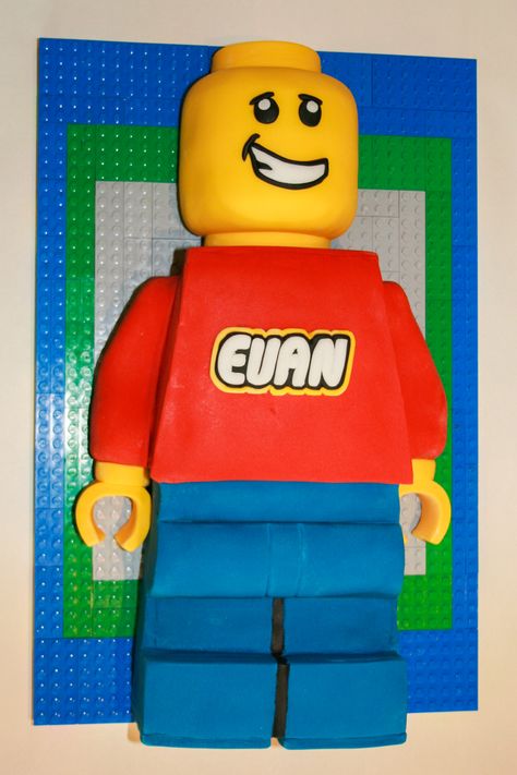 Lego minifigure man cake Lego Minifigure Cake, Lego Man Cake, Lego Ninjago Birthday, Cake 3d, Ninjago Birthday, Man Cake, Lego Man, Lego Birthday, Themed Birthday Cakes