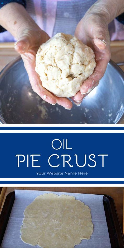 Oil Pie Crust - Mom's Favorite - Grumpy's Honeybunch Oil Crust Recipe, Canola Oil Pie Crust Recipe, Pie Crust With Oil And Milk, Easy Flaky Pie Crust Recipe, Oil Pie Crust Recipe, Savory Pie Crust Recipe, Quick Pie Crust, Pie Crust Recipe Using Oil, Savory Pie Recipes