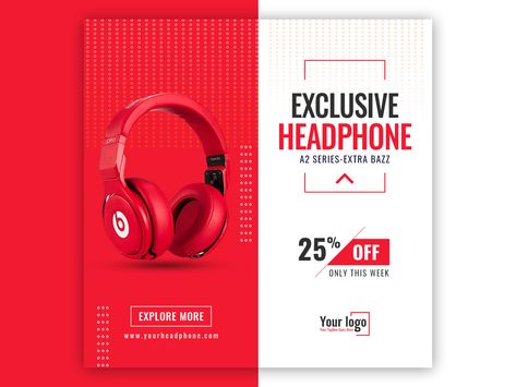 Wireless Headphone Ads Post | Social Media design on Behance Headphone Ads, Headphone Banner, Post Social Media Design, Banner Design Ideas, Ad Ideas, Corkboard Ideas Decor, Headphones Design, Social Media Poster, Graphic Design Advertising