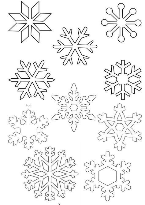 Christmas Patterns Free Printable, Snowflake Outline, Paper Snowflake Template, Snowflake Template, Snow Flakes Diy, Paper Snowflakes, Crafts Christmas, Christmas Window, Christmas Templates