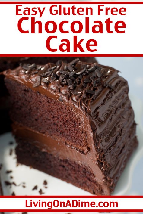 Try this easy gluten-free chocolate cake! It's so delicious, no one even realizes this gf cake recipe is gluten-free and dairy-free! Gluten Free Fudge Cake, Gluten Free Chocolate Bundt Cake, Gf Chocolate Cake, Chocolate Cake Gluten Free, Gf Cake Recipe, Gluten Free Chocolate Cake Recipe, Gf Cake, Gf Treats, Gluten Free Fudge