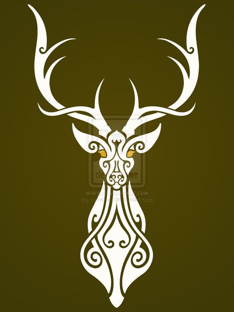 White Stag Tattoo Celtic, Celtic Stag, Stag Tattoo, Symbole Viking, Deer Tattoo, Celtic Patterns, Celtic Tattoos, Viking Art, Celtic Symbols