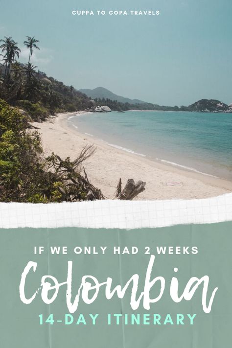 2 weeks in Colombia itinerary: top places to visit in 14 days in Colombia | If we only had a Colombia 2 weeks trip, these are the top places to go in Colombia, and Colombia must-see things #colombia #colombiatravel #travelcolombia #travelideas #itinerary #itineraries #destinations #destinos Colombia 2 Week Itinerary, Colombia Itinerary, Columbia South America, Colombia Country, Tayrona National Park, Travel Colombia, Year Planning, Trip To Colombia, Visit Colombia