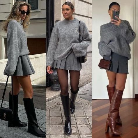 1, 2 or 3? | Instagram Aw Fashion 2024, Girls Dinner Outfit Fall, Gray Skirt Outfit Winter, Winter Dresses Outfit, Comfy Outfits Winter, Winter Fashion Outfits Casual, Outfit Inspiration Fall, Autumn Outfit, Outfit Inspo Fall