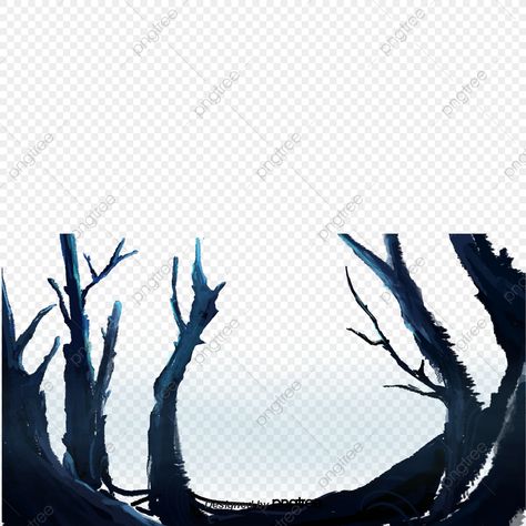 Withered Tree, Forest Cartoon, Forest Clipart, Background Cartoon, Cartoon Trees, Halloween Cartoon, Tree Clipart, Tree Png, Night Forest