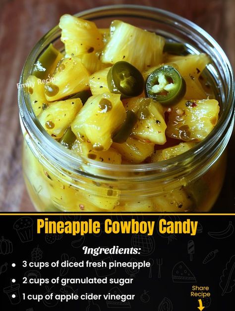 Cowboy Candy, Spicy Pineapple, Candied Pineapple, Grandma Cooking, Pickling Salt, Pineapple Chunks, Pineapple Recipes, Game Snacks, Pickling Recipes