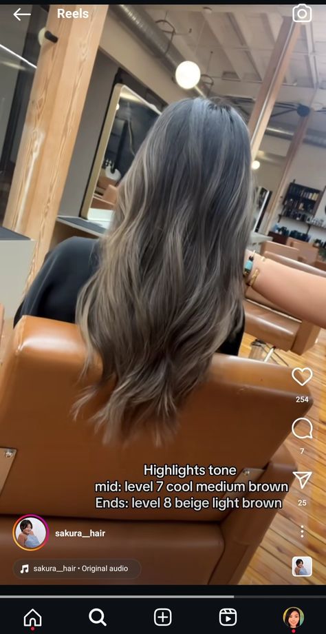 Ash Tone Brown Hair, Brunette Blonde Lowlights, Creamy Brunette Hair, Highlights Ash Brown, Ash Brunette Hair, Cool Toned Brunette, Ash Brunette, Ashy Balayage, Bday Hair