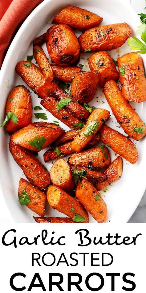 Butter Roasted Carrots, Carrots In Oven, Carrot Recipes Side Dishes, Carrot Dishes, Oven Roasted Carrots, Roasted Baby Carrots, Roasted Carrots Recipe, Butter Carrots, Carrots Recipe