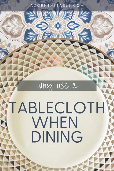 Plate on teal and tan tablecloth Dining Room Tablecloth Ideas, Dinning Tablecloth Ideas, Tablecloth Ideas Dining Room, Big Dining Table, Dining Room Tablecloth, Dining Table Height, Dining Table Cloth, Transitional Dining, Long Dining Table