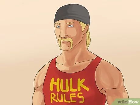 How to Create a Hulk Hogan Costume: 12 Steps (with Pictures) Hulk Hogan Costume, Costume For Men, Hulk Hogan, 12 Step, 12 Steps, Costume Ideas, Hulk, Ronald Mcdonald, Sewing Pattern