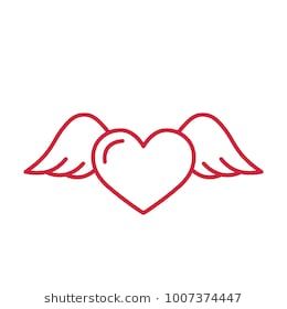 Winged Heart Drawing, Heart W Wings Tattoo, Heart Wings Drawing, Flying Heart Tattoo, Heart With Wings Tattoo Design, Winged Heart Tattoo, Lion With Wings Tattoo, Heart Angel Wings Tattoo, Heart Drawing Cute Simple