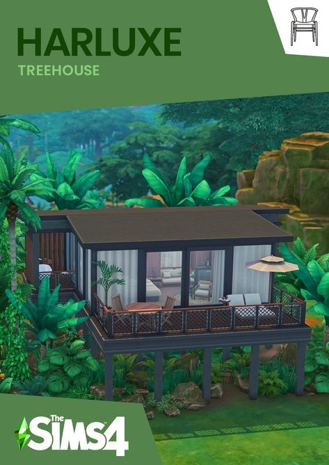 Treehouse House, Sims Memes, Sims 4 House, Jungle House, Sims 4 House Plans, Jungle Adventure, Sims 4 Cc Furniture, Sims 4 Houses, Sims House