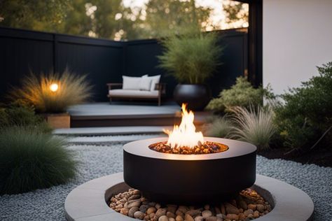 28 Modern Backyard Landscaping Ideas Modern Fire Pit Ideas Backyard, Front Flower Bed Ideas, Modern Landscaping Ideas, Front Flower Bed, Front Flower Beds, Fire Pit Ideas, Modern Fire Pit, Modern Backyard Landscaping, Flower Bed Ideas