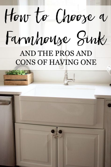 How to choose a farmhouse sink and the pros and cons of having one! Farmhouse Sink Faucet, Best Kitchen Sinks, Sinks Kitchen, Lauren Mcbride, Renovation Tips, Farm Sink, Farmhouse Sink Kitchen, Kitchen Farmhouse, Up House