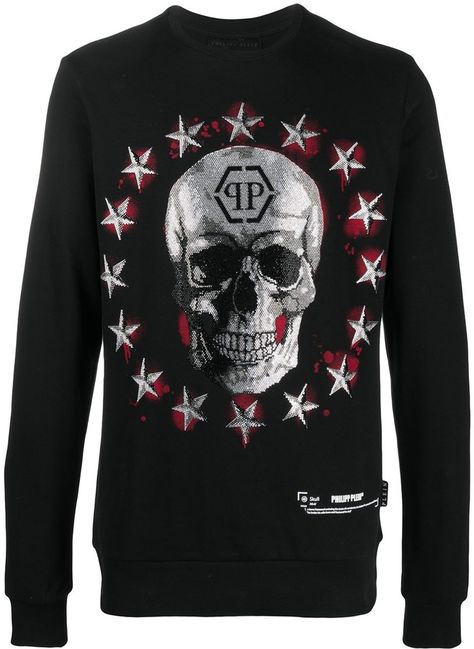 LS Stars and Skull crew neck sweatshirt Filip Plein, Hoodie Man, Designer Sweatshirts, Mens Spring Fashion, Skull Tshirt, Philipp Plein, Skull Print, Edgy Outfits, Sportswear Women