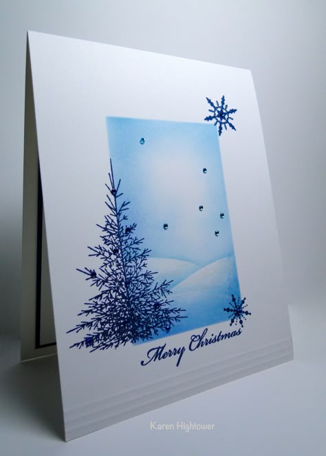 Gina K Designs stamp sets - Let is Snow, & Christmas Wishes. Stamped Christmas Cards, Christmas Card Inspiration, Christmas Card Art, Homemade Christmas Cards, Watercolor Christmas Cards, Christmas Tree Cards, Tree Cards, Diy Christmas Cards, Christmas Cards To Make