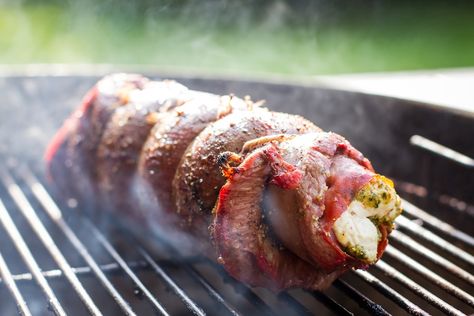 Stuffed Flank Steak With Prosciutto & Goat Cheese | Grilling Inspiration | Weber Grills Flank Steak Stuffed, Prosciutto Goat Cheese, Stuffed Flank Steak, Roast Steak, Steak Rolls, Weber Grills, Flank Steak Recipes, Goat Cheese Recipes, Grilled Steak Recipes