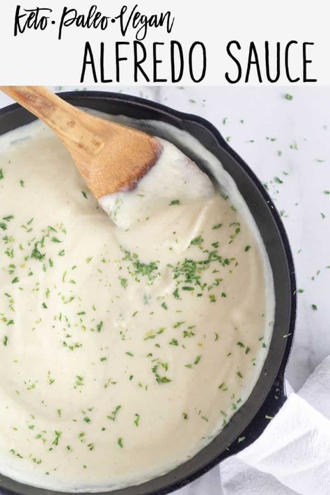 Whole30 Alfredo Sauce, Aip Alfredo Sauce, Whole 30 Alfredo Sauce, Paleo Alfredo Sauce, Dairy Free Fettuccine Alfredo, Dairy Free Alfredo Sauce Easy, Paleo Chicken Alfredo, Keto Fettuccine Alfredo, Cauliflower Alfredo Sauce Vegan