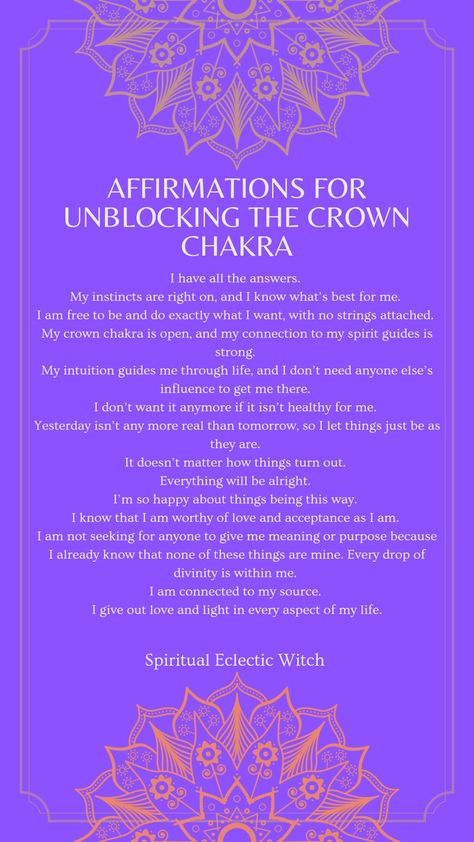 Crown Chakra Meditation, Crown Chakra Affirmation, Meditation Mantras Sanskrit, Mantras Sanskrit, Chakra For Beginners, Crown Chakra Healing, Senses Gift, Healing Guide, Deep Jungle