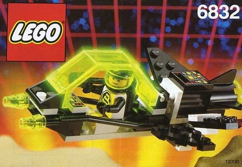 lego 6832 - blacktron II  Love the neon green and black color palette. Old Lego Sets, Lego Space Sets, Light Grid, Free Lego, Vintage Lego, Classic Lego, Lego Robot, Lego Toys, Lego Group