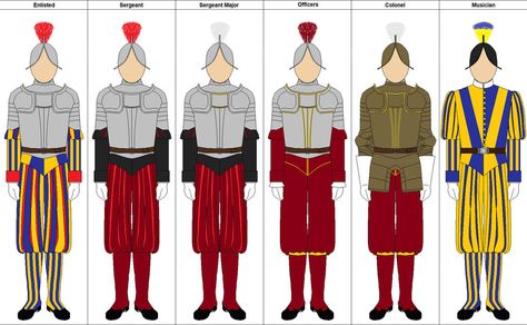 Swiss Guard - full dress by Raelynn-87 on DeviantArt Swiss Guard, Close Protection, King Outfit, Swiss Military, Fall From Grace, Full Dress, Military Outfit, Art Station, Military Art