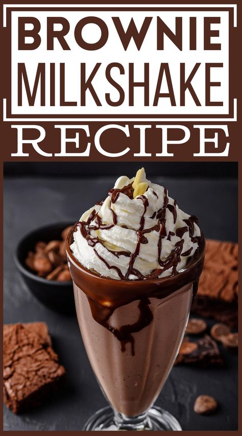 Best Brownie Milkshake Recipe For Chocolate Lovers Chocolate Shakes Milkshakes, Dark Chocolate Milkshake, Yummy Milkshakes, Brownie Milkshake Recipes, Brownie Milkshake, Coffee Milkshake Recipe, Chocolate Shake Recipe, Chocolate Milkshake Recipe, Milkshake Ice Cream