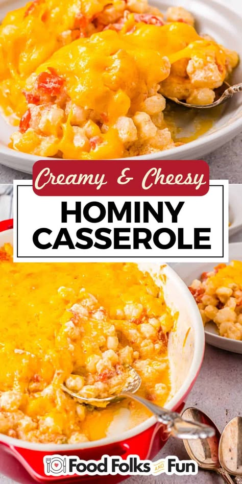 Pioneer Woman Recipes Hominy Casserole, Hominy Recipes Easy, Hominy Casserole Pioneer Woman, Recipes For Hominy, Hot Hominy Casserole, Hominy Casserole With Fritos, Hominy Casserole Recipes, Enchiladas And Side Dishes, Mexican Hominy Recipes