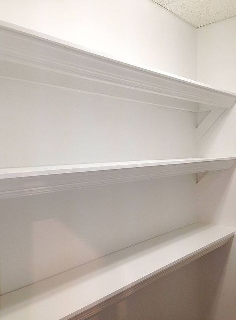 Pretty Shelves, Build Shelves, Building Shelves, Pantry Room, Reclaimed Doors, Picture Shelves, Storage Closet, Frame Shelf, Floating Shelves Diy