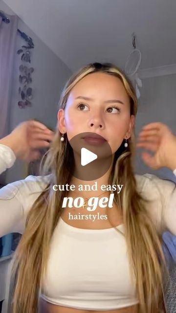 zahara on Instagram: "no gel typa hairstyle💁🏼‍♀️  • • • • • • #hairstyle #hair #hairstyles #haircut #hairtransformation #hairfashion #hairart #hairgoals #hairlove #cutehairstyle #easyhairstyles #simplehairstyle #schoolhairstyle #reels #explore #hairtrends #pigtails" Cute Lazy Hairstyles For School, Cute Hair Styles For Teens Easy, Cute 5 Minute Hairstyles, Cute But Easy Hairstyles, Holiday Hairstyles For Long Hair, Hairstyles For Thick Frizzy Hair, Hair Wash Day Hairstyles, Dance Hairstyles Dancers, Preppy Hairstyles For School