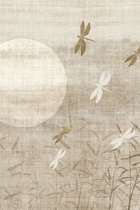 In the #Scandinavian lands, the dragonfly is a symbol of change, transformation, and rebirth. In #Japan, it's a symbol of courage and success. "#Yuki" is one of the new #wallpapers from the #Japandi collection. #cartadaparati #design #architecture #interiordesign #designer #homedecor #interiors #wall #madeinitaly #newdesigns #japan #scandinavia #orientalstyle #scandinavianstyle #minimalistdesign #minimalism #minimalist #orientalwallpaper #japanesewallpaper #nordicstyle #handdrawn Japandi Wallpaper Texture, Japanese Paper Wall, Japandi Painting, Wallpaper Texture Pattern, Japandi Wallpaper, Symbol Of Change, Bamboo Wallpaper, Chinese Wallpaper, New Wallpapers