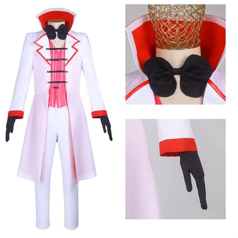 Are you a fan of Hazbin Hotel and want to show off your love for the show? This Lucifer costume is the perfect way to do just that! Made from Polyester and Soft Woolen, this outfit comes with Coat, Shirt, Pants, Gloves, Bow, so you can rock Lucifer's signature style. Whether you're attending a con or just want to show off your cosplay skills, this costume is perfect. Link: https://www.takerlama.com/products/takerlama-hazbin-hotel-lucifer-morningstar-cosplay-costume?VariantsId=60564 #hazbinh... Lucifer Costume, Hazbin Lucifer, Lucifer Cosplay, Sesame Street Halloween Costumes, Hazbin Hotel Lucifer, Men Uniform, Cosplay Clothes, King Costume, Star Costume