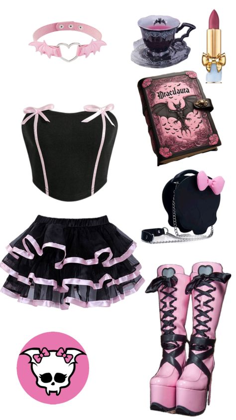 Draculaura outfit Draculaura Outfit, Girly Goth, Png Clothes, Emo Grunge, Shoe Accessories, Clothes