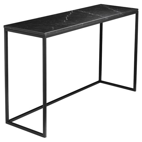 Mobital Onix Sofa Table | from hayneedle.com Black Marble Console, Meja Console, Console Table Black, White Marble Table Top, Top Sofas, Marble Top Console Table, White Marble Table, Marble Console Table, Marble Console