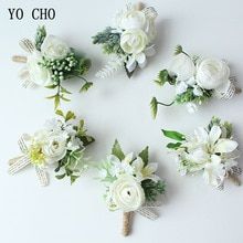 boutonniere - Buy boutonniere with free shipping on AliExpress Wrist Corsage Bracelet, Groom Buttonholes, Corsage And Boutonniere Set, Rustic Boutonniere, Button Holes Wedding, Wrist Flowers, Groomsmen Boutonniere, Rose Boutonniere, Corsage And Boutonniere