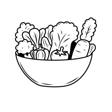 Bowl of vegetable vector illustration with doodle drawing style isolated on white background Vegetable Drawing, Basket Drawing, Vegetable Illustration, Drawing Style, Cityscape Photos, Logo Banners, Drawing Skills, Heart With Arrow, Doodle Drawings