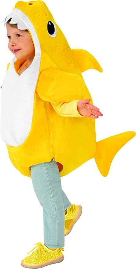 Rubie's Kid's Baby Shark Costume with Sound Chip Baby Shark Costume, Best Toddler Halloween Costumes, Video Baby Shark, Cute Toddler Halloween Costumes, Chip Costume, Shark Character, Shark Halloween Costume, Shark Baby Costume, Shark Halloween