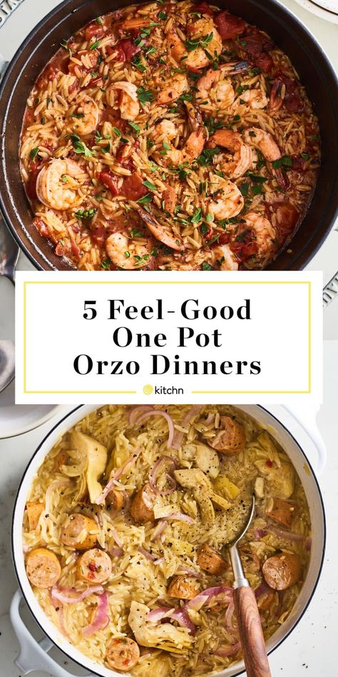 One Pot Healthy Orzo, Dutch Oven Orzo Recipes, Orzo Dishes One Pot, Orzo Recipes Soup, Instant Pot Orzo Recipes, Orzo Instant Pot Recipes, Orzo One Pot Recipes, Orzo Dinners, Simple Orzo Recipes