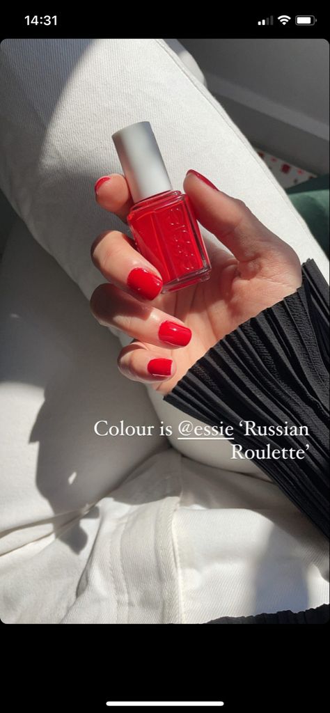 Essie Russian Roulette, Essie Red Nail Polish, Essie Colors, Russian Red, Russian Roulette, Red Nail Polish, Hot Nails, Red Nails, Simple Nails