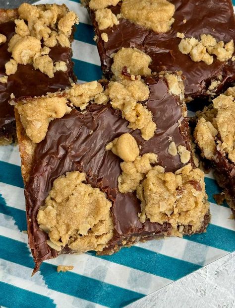 Peanut Butter Fudge Jumbles - Cookie Madness Fudge Jumbles Recipe, Fudge Jumbles, Peanut Butter Fudge Bars, Jumble Cookies, Air Fryer Sides, Chocolate Fudge Bars, Soft Oatmeal Cookies, Bar Treats, Chocolate Peanut Butter Bars