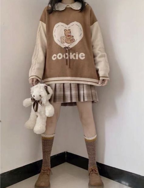 Kawaii Fashion Outfits, Korean Girl Fashion, Japanese Outfits, Swaggy Outfits, Really Cute Outfits, Kawaii Clothes, Fashion Mode, Korean Outfits, Girls Sweaters