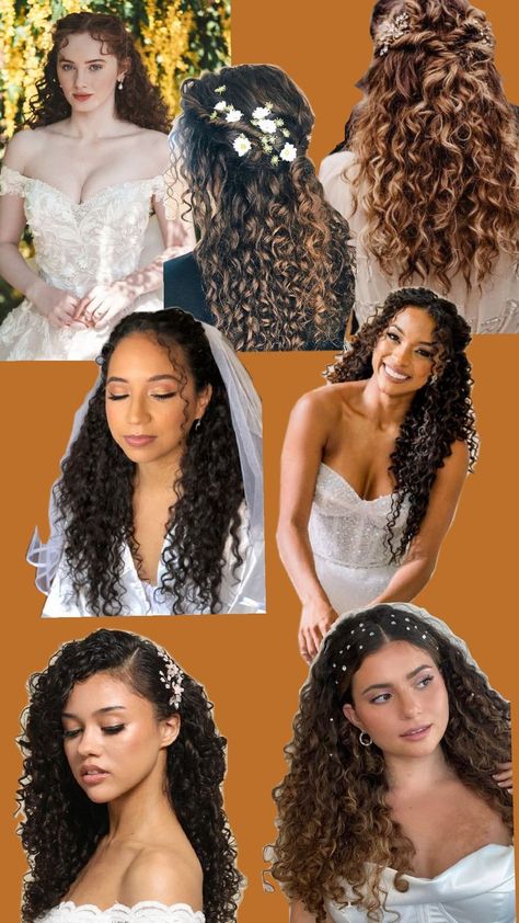 Curly Hair Bride Wedding Day, Curly Bridal Hair With Veil, Curly Wedding Hairstyles For Black Women, Curly Bridesmaid Hairstyles, Curly Wedding Hairstyles, Bridesmaid Hair Curly, Curly Bridal Hair, 3b Hair, 4a Hair