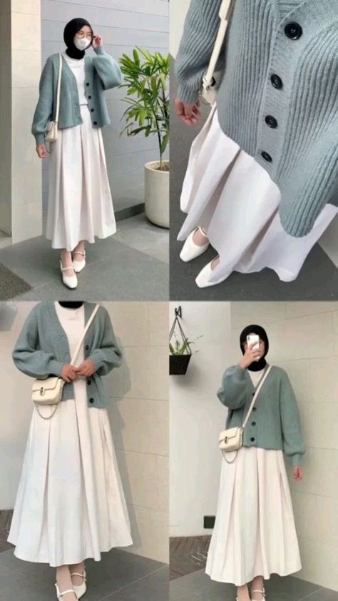 Petite Modest Outfits, Hijab Outfit Ideas Casual, Modest Winter Outfits Casual, Muslim Fashion Dress Simple, Muslimah Fashion Casual, Fashion Muslimah, Outfits Muslim, Stylish Outfits Casual, Rok Outfit