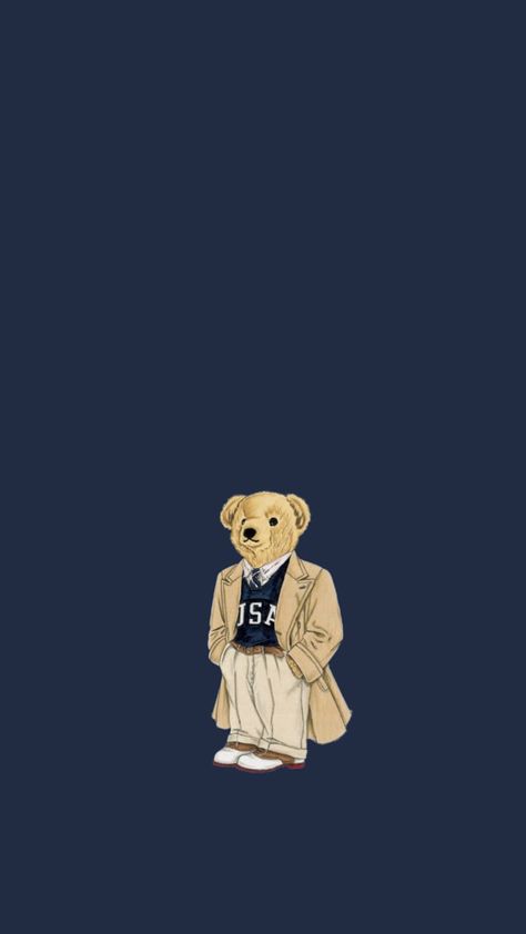 Polo Bear Wallpaper, Polo Ralph Lauren Wallpaper, Simplistic Wallpaper, Vision Board Wallpaper, New Yorker Covers, Iphone Wallpaper Themes, Macbook Wallpaper, Polo Bear, Bear Wallpaper