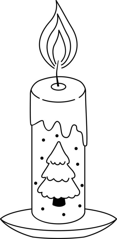 Festive black and white illustration with a burning candle with a beautiful pattern. Vector illustration of a Christmas candle. Suitable for Christmas design and coloring, advertising, postcards. Candle Drawing, Pattern Sheets, Advent Candles, White Illustration, Christmas Coloring, Black And White Illustration, Art Drawings For Kids, Christmas Coloring Pages, Patterned Sheets